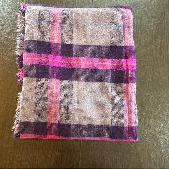 A New Day Purple, Pink and Plaid Blanket Scarf - Picture 3 of 7